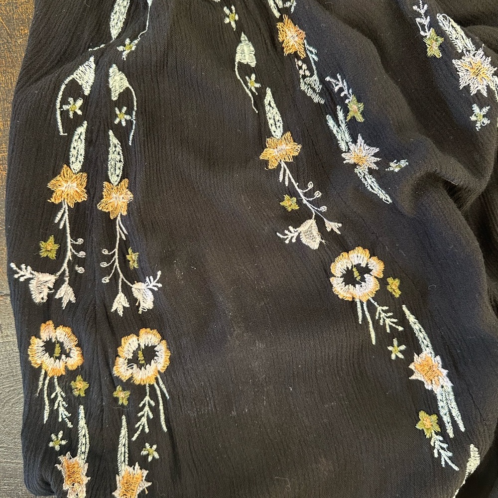 Free People Embroidered black Gauze Dress - Picture 9 of 9
